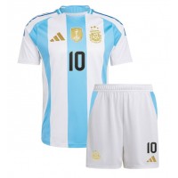 Argentina Lionel Messi #10 Hemmadräkt Barn Copa America 2024 Kortärmad (+ Korta byxor)